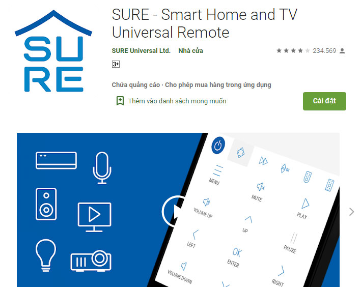SURE - Smart Home and TV Universal Remote