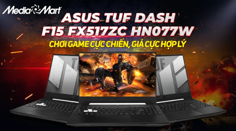Laptop ASUS TUF Dash FX517ZC-HN077W /i5-12450H/8G/512GSSD/15.6FHD144Hz/W11SL/4GRTX3050