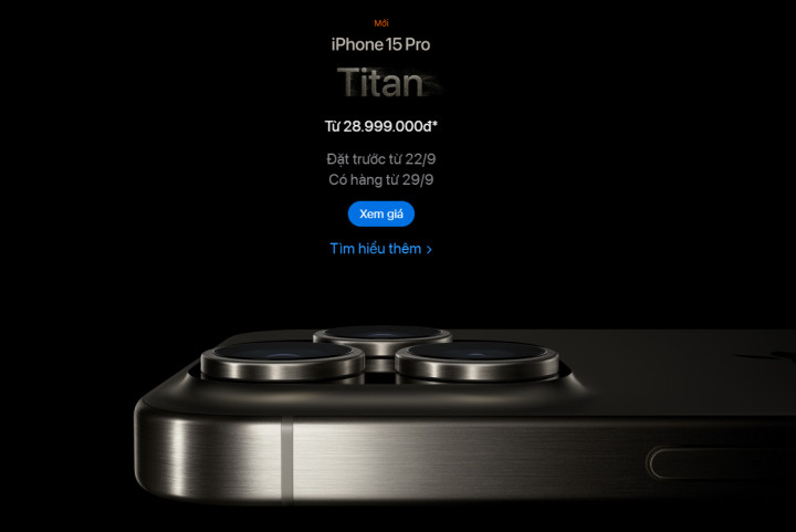 iPhone 15 series bán chính hãng Việt Nam từ 29/9, giá cao nhất 47 triệu đồng