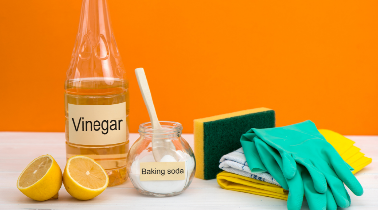 Vệ sinh rổ nhựa bằng hỗn hợp baking soda, giấm, nước rửa chén