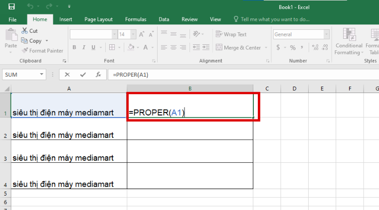 Cách chuyển chữ thường thành chữ HOA trong Excel và ngược lại