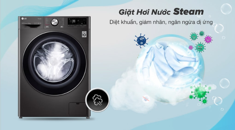 Chế độ giặt hơi nước trên máy giặt là gì?