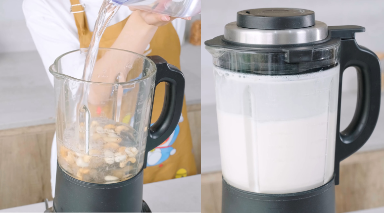 Cách làm sữa hạt macca hạt điều bằng máy làm sữa hạt