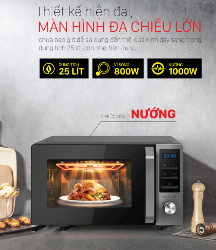 Thiết kế hiện đại, đẹp mắt, dung tích lớn