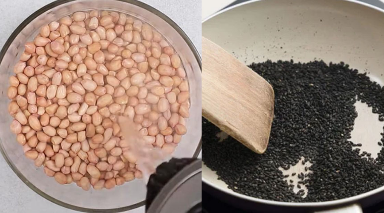 Cách nấu sữa đậu phộng bằng máy làm sữa hạt với mè đen