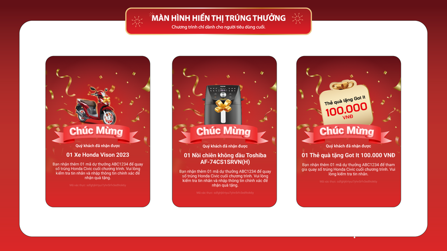 CÁCH THỨC TRÚNG THƯỞNG, ĐƠN GIẢN KHÔNG TƯỞNG