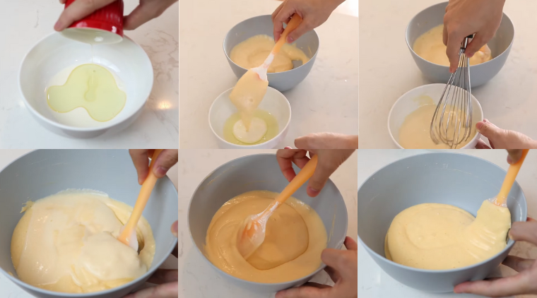 Các bước làm bánh bông lan trứng muối: