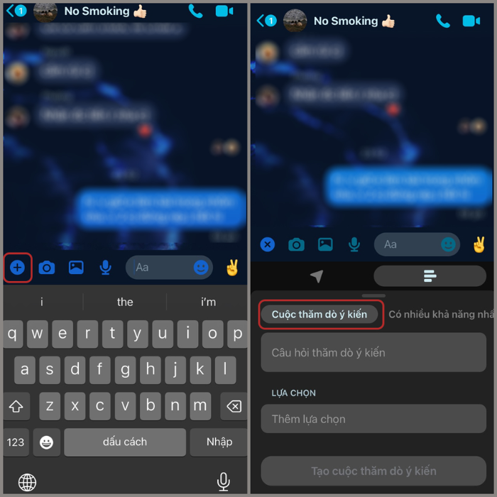 Cách tạo bình chọn trên Messenger bằng điện thoại