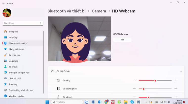 Hướng dẫn test camera laptop Windows 11