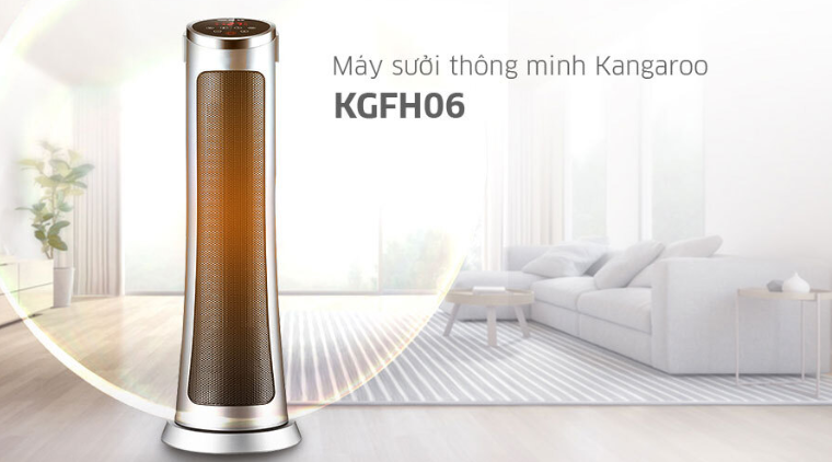 Quạt sưởi Ceramic Kangaroo KGFH06 hiển thị LED