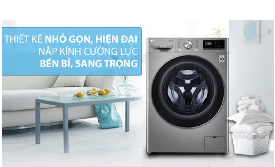 2. Máy giặt thông minh LG AI DD 9kg + sấy 5kg FV1409G4V