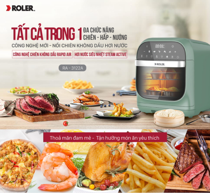 2. NCKD điện tử đa năng kết hợp hơi nước 15L ROLER RA-3122A STEAM