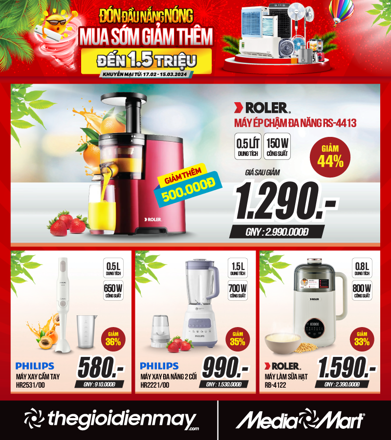 Đón đầu mùa nắng nóng, mua sớm điều hòa, quạt mát..  giảm thêm đến 5 triệu đồng