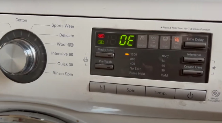 Lỗi OE máy giặt LG là gì?