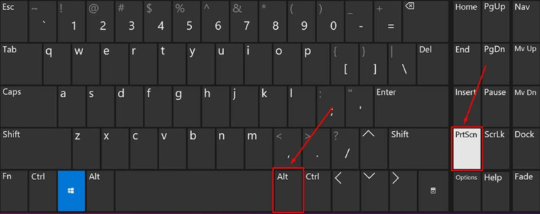 Sử dụng tổ hợp phím Alt + PrtSc