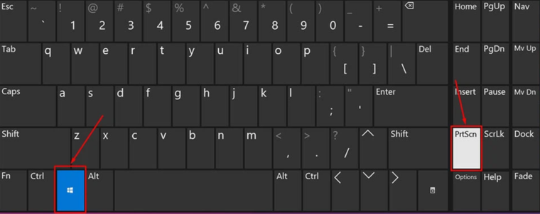 Sử dụng tổ hợp phím Windows + PrtSc