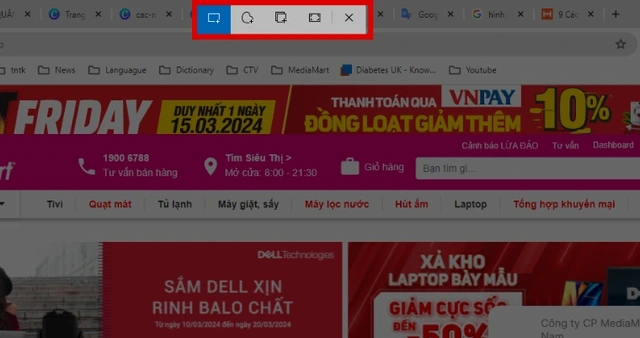 Các tùy chọn chế độ chụp màn hình trong công cụ Snipping Tool trên Windows 11