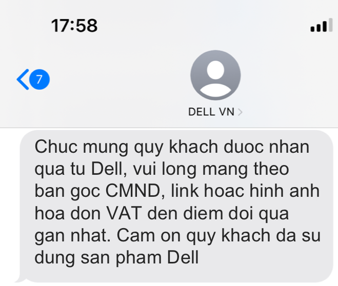 Thủ tục nhận quà