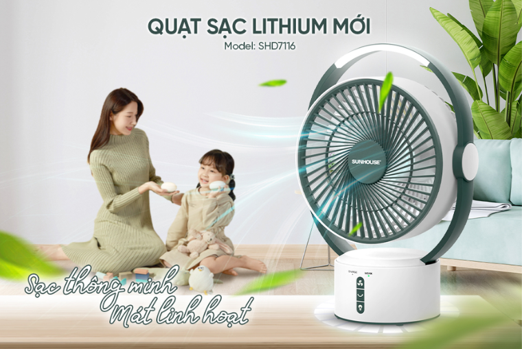 Ưu điểm của quạt sạc nhỏ gọn