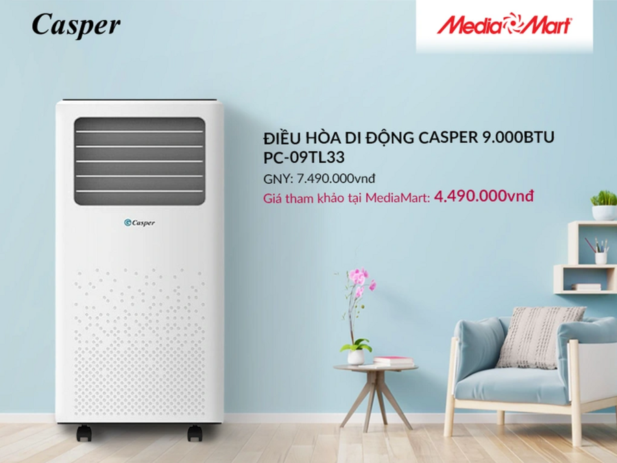 Điều hòa di động Casper 9.000BTU PC-09TL33