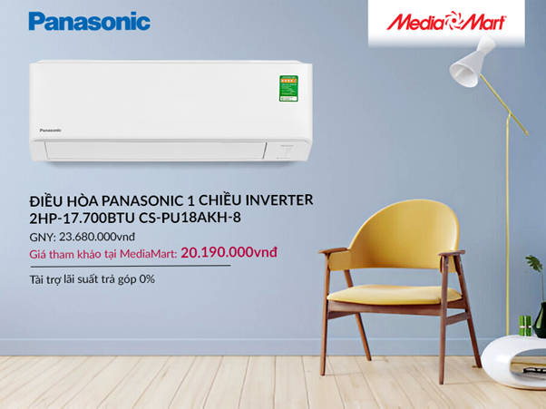 Điều hòa Panasonic 1 chiều Inverter 2HP-17.700BTU CS-PU18AKH-8