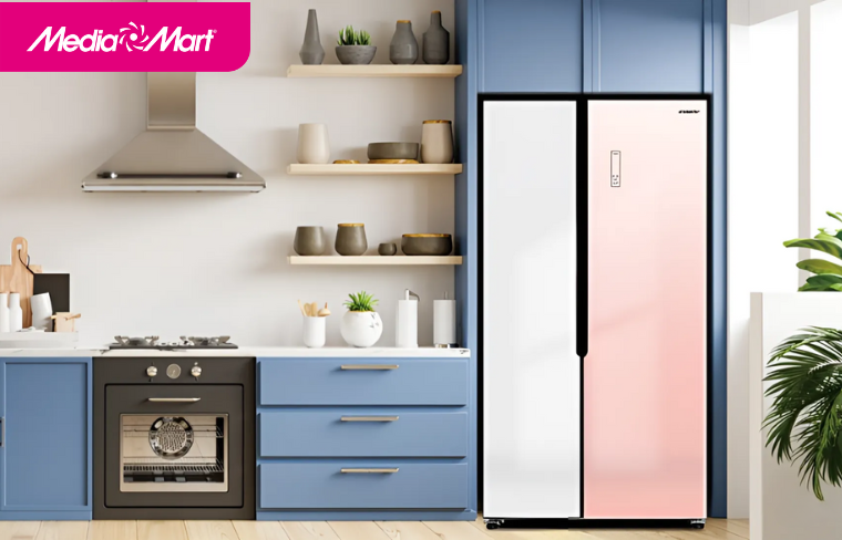 Tủ lạnh Side by Side Bespoke Coex Inverter 442L Coex (mặt gương trắng hồng và trắng xanh)
