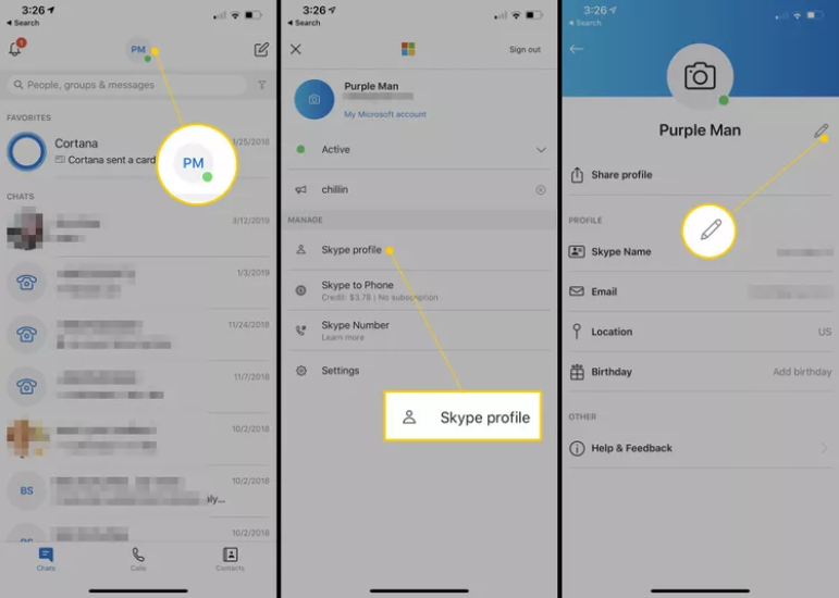 Cách đổi tên Skype trên điện thoại