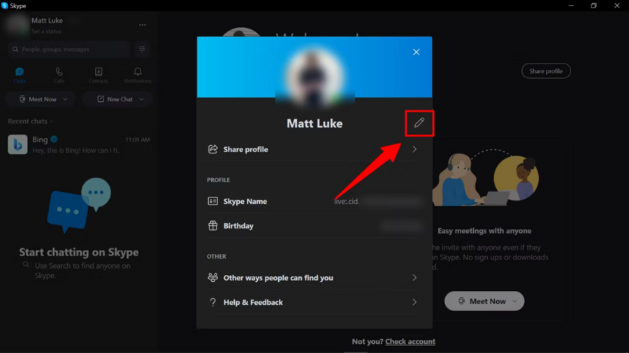 Cách đổi tên Skype trên máy tính