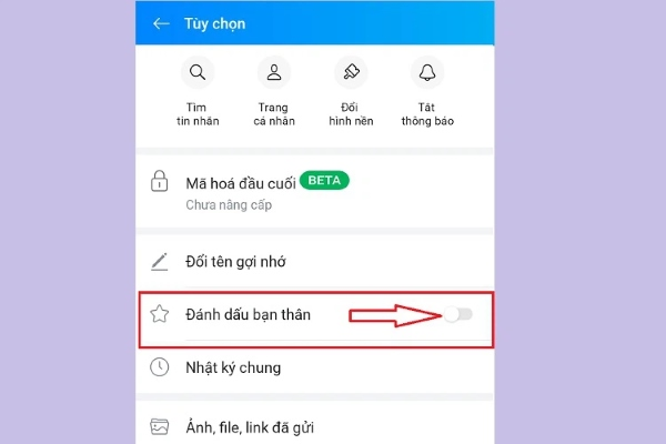 Cách đánh dấu bạn thân trên Zalo từ cửa sổ chat trên Zalo