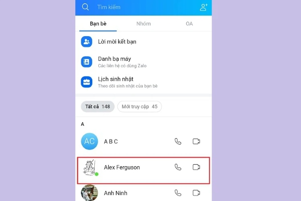 Cách đánh dấu bạn thân trên Zalo từ danh bạ