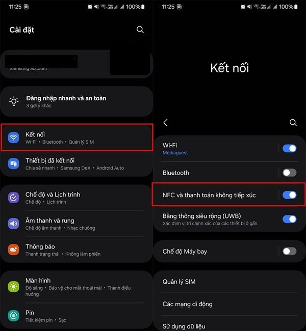 Cách kích hoạt tính năng NFC