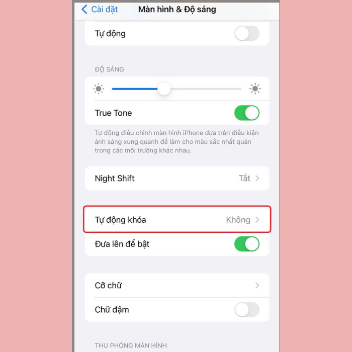 Cách tắt màn hình iPhone bằng cách cài đặt tự động tắt màn hình