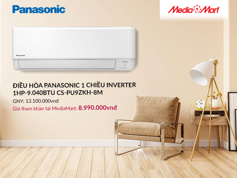 Điều hòa Panasonic 1 chiều Inverter 1HP-9.040BTU CS-PU9ZKH-8M