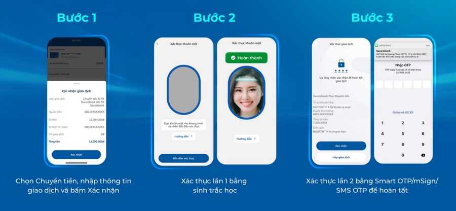 Hướng dẫn cập nhật sinh trắc học trên ứng dụng Sacombank Pay