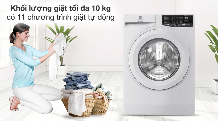 Khối lượng giặt 10kg, thích hợp với gia đình từ 5 đến 7 thành viên