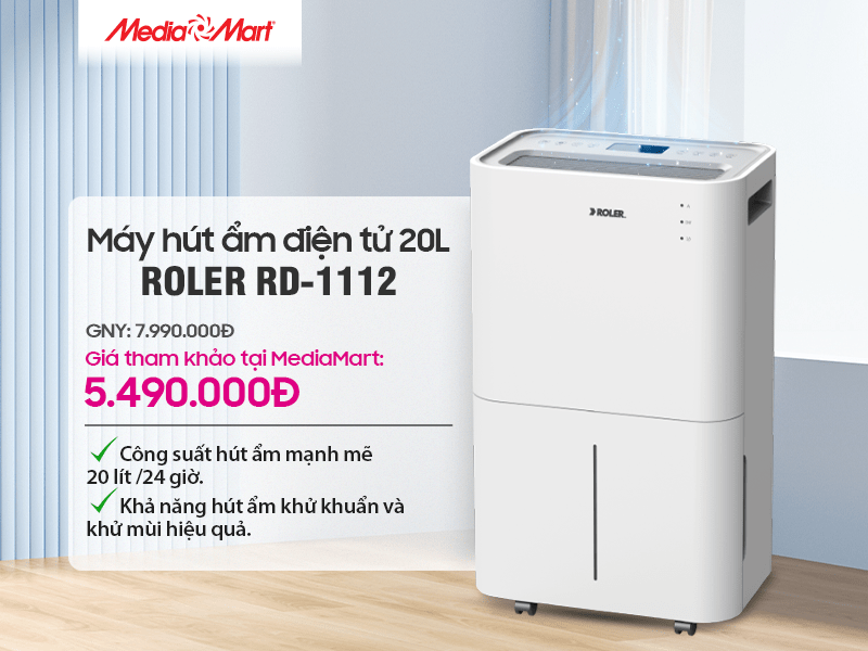 Máy hút ẩm điện tử 20 lít Roler RD-1112