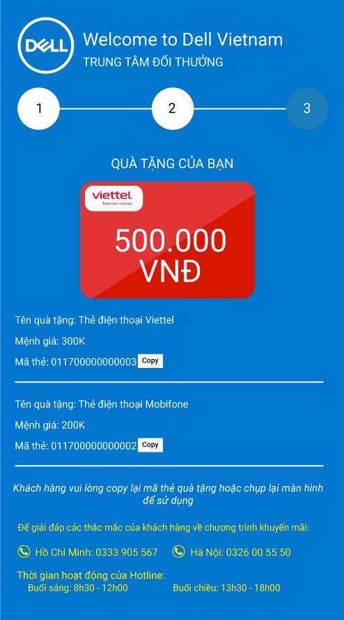 CÁCH THỨC NHẬN QUÀ: