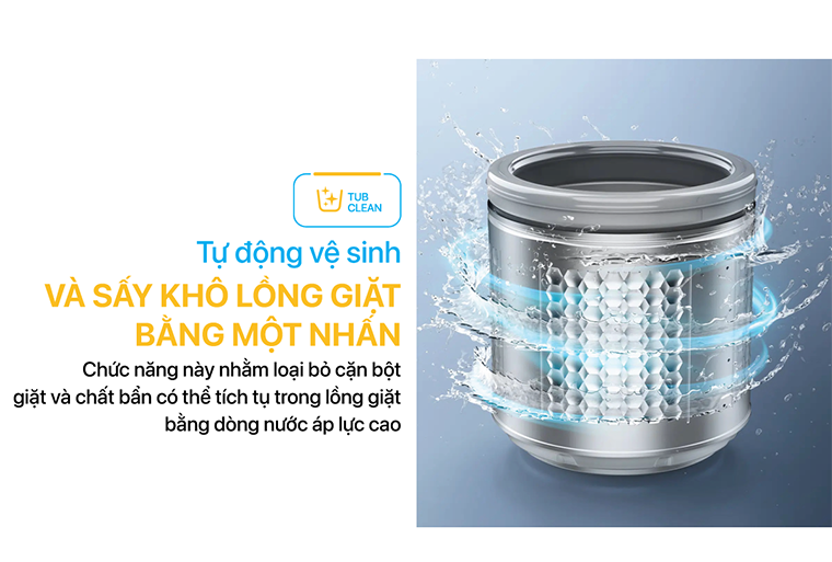 Nhiều công nghệ giặt hiện đại, tiên tiến