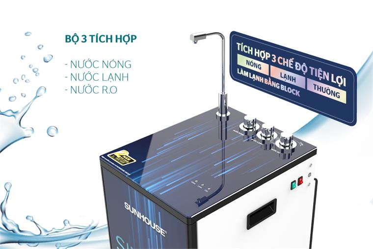 Tích hợp 3 chế độ nước nóng, lạnh, thường