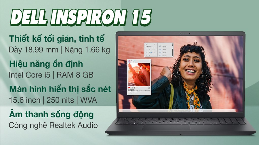 Top 6 laptop Dell Inspiron cấu hình ổn định, giá tốt