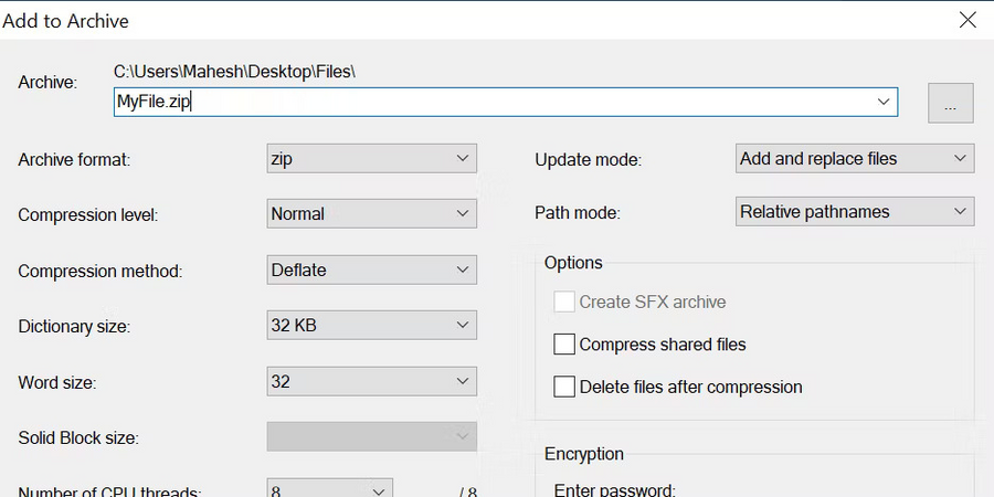 Dùng ứng dụng bên thứ 3 để tạo file ZIP trên Windows