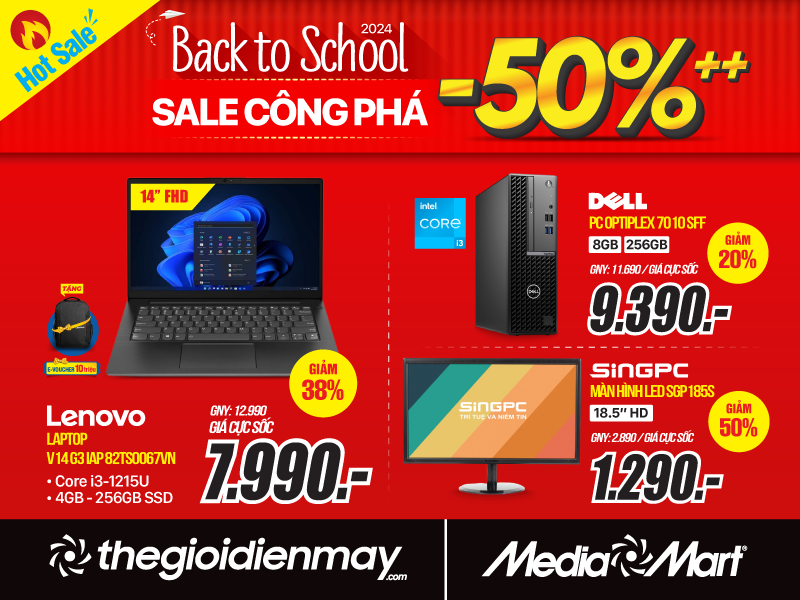 Hưởng ứng Back to school, MediaMart sale sốc đến 50% hàng chục nghìn mặt hàng hot