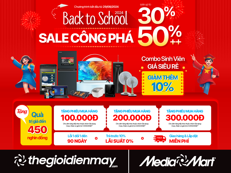 Hưởng ứng Back to school, MediaMart sale sốc đến 50% hàng chục nghìn mặt hàng hot