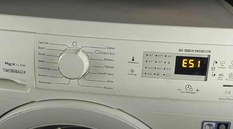 Lỗi E51 máy giặt Electrolux là lỗi gì?