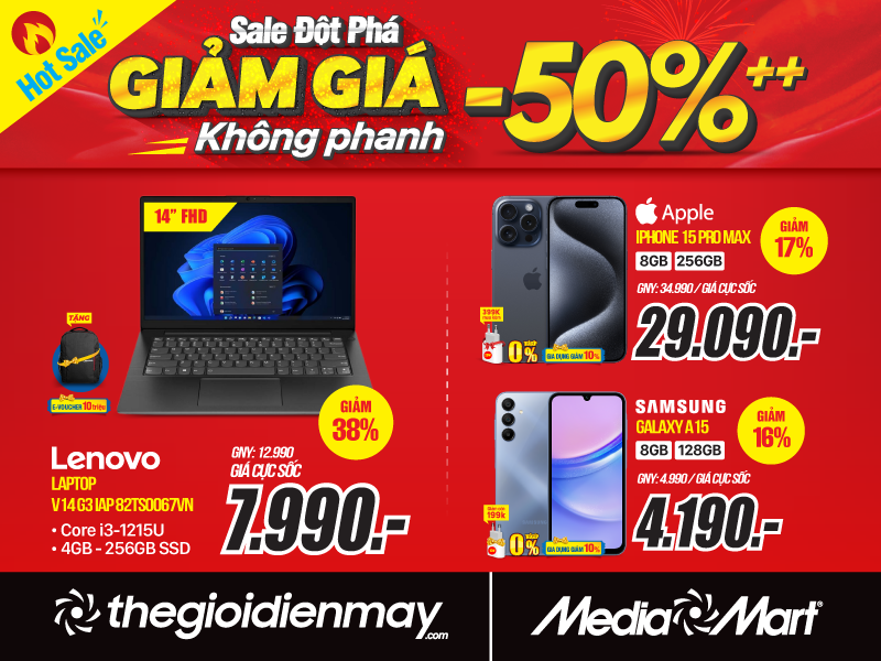 Sale đột phá, giảm giá không phanh đến 50%