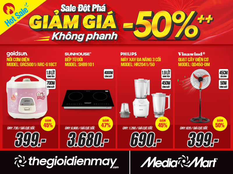 Sale đột phá, giảm giá không phanh đến 50%