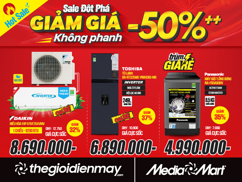 Sale đột phá, giảm giá không phanh đến 50%