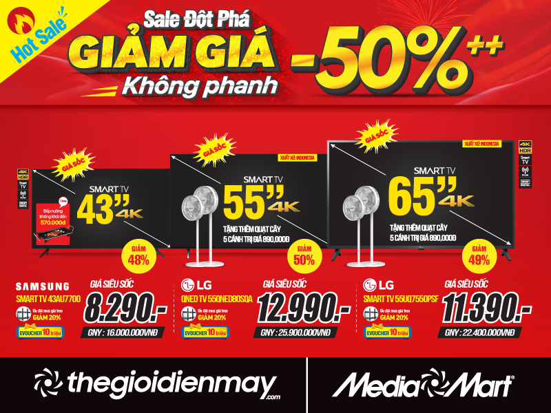 Sale đột phá, giảm giá không phanh đến 50%