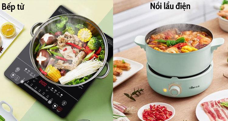 So sánh nồi lẩu điện và bếp từ