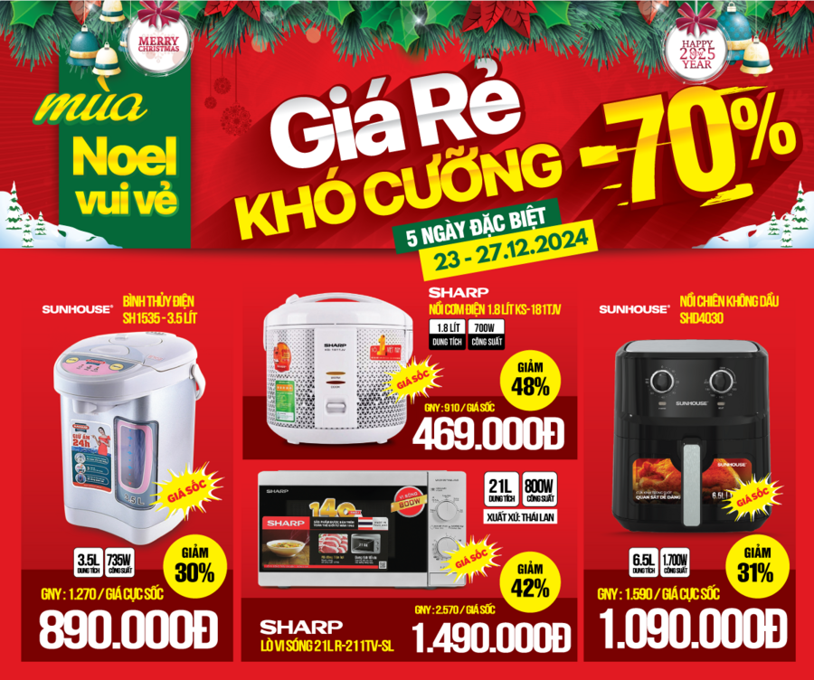 Gia dụng giá siêu hời, mua ngay kẻo lỡ